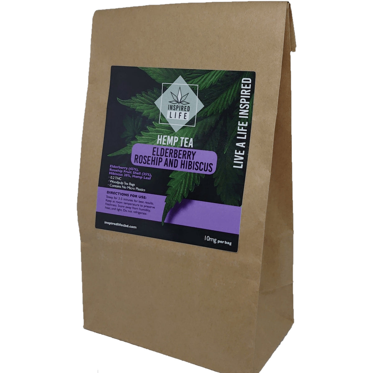 Inspired Life Hemp Tea - 10mg per bag - 15 Tea bags per packet - Inspired Life CBD